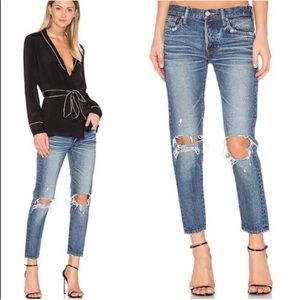 Moussy Vintage Latrobe Tapered Jean in Blue Size 27